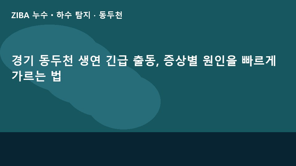 경기 동두천 생연 긴급 출동, 증상별 원인을 빠르게 가르는 법