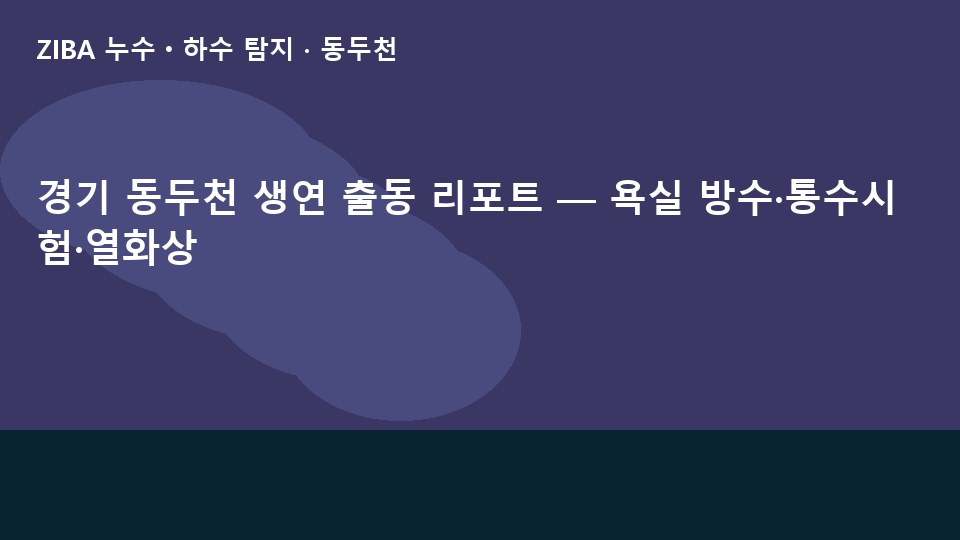 경기 동두천 생연 출동 리포트 — 욕실 방수·통수시험·열화상