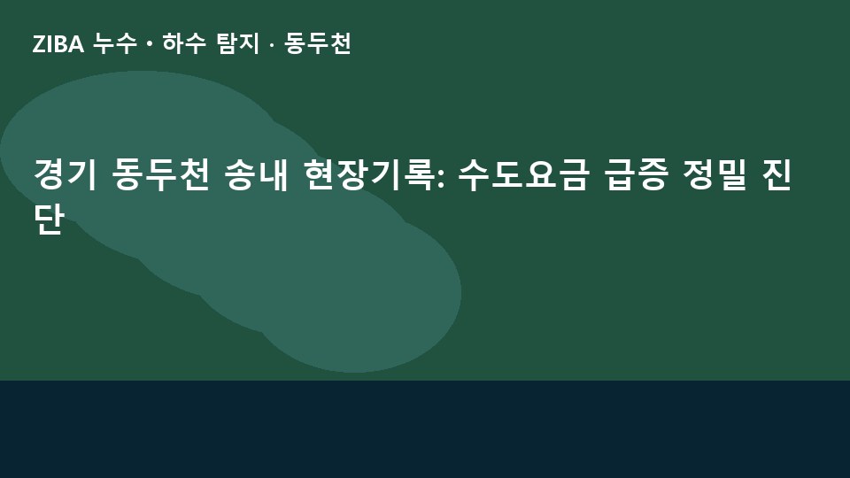 경기 동두천 송내 현장기록: 수도요금 급증 정밀 진단