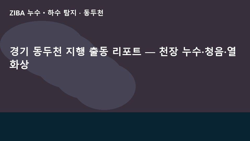 경기 동두천 지행 출동 리포트 — 천장 누수·청음·열화상