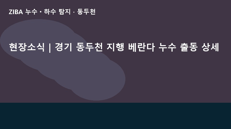 현장소식 | 경기 동두천 지행 베란다 누수 출동 상세
